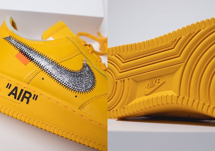 Off-White x Nike Air Force 1 University Gold 4-min