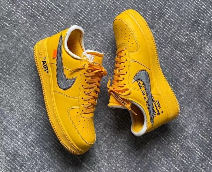 off white air force one university gold