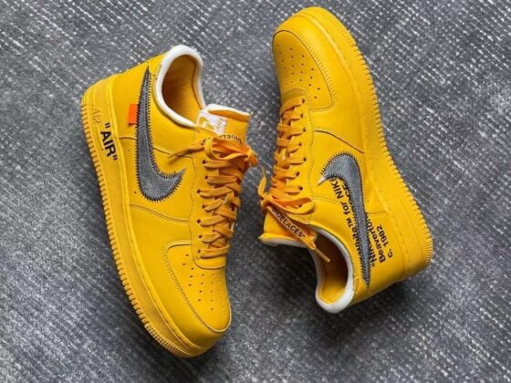 Off-White x Nike Air Force 1 Low University Gold Feature-min