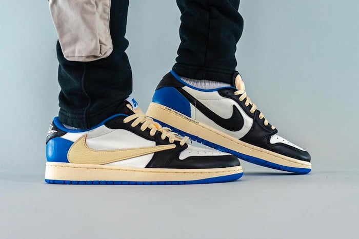 Here S An On Foot Look At The Travis Scott X Fragment X Air Jordan 1 Low Klekt Blog