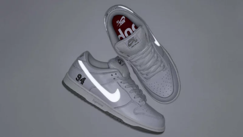 Supreme Nike SB Dunk Low white シュプリーム ダンク ナイキ us 10 28cm レッド 赤 red ホワイト 白 NIB Nike SB Dunk Low Supreme 94 White Metallic Silver HQ8487 100